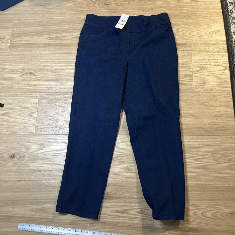 Women's Trousers - Alfred Dunner Allure Slimming Pants Navy Blue 12P NWT